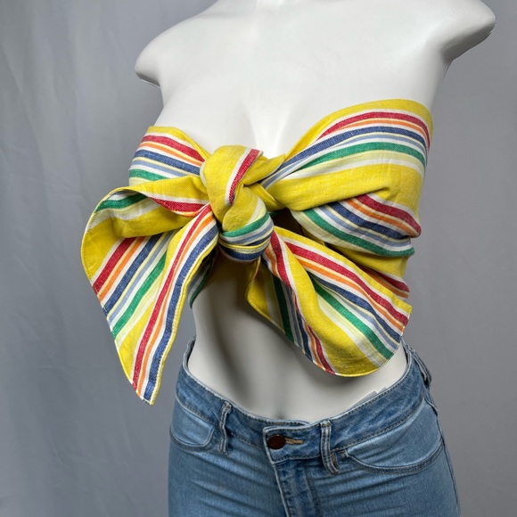 Rainbow Wrap Crop Top Size Medium - Picture 1 of 8